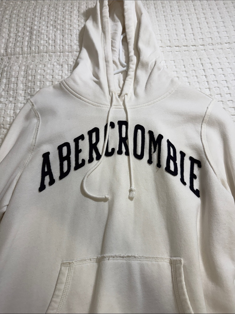 Abercrombie & Fitch Cream Hoodie with Drawstring